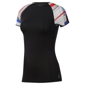 Reebok Compression T Shirt Damen - Schwarz - DE 860-ETF